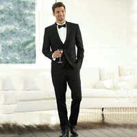 custom made black terno masculino slim fit men suits for wedding groom wedding tuxedos 3piece coat pants vest costume homme