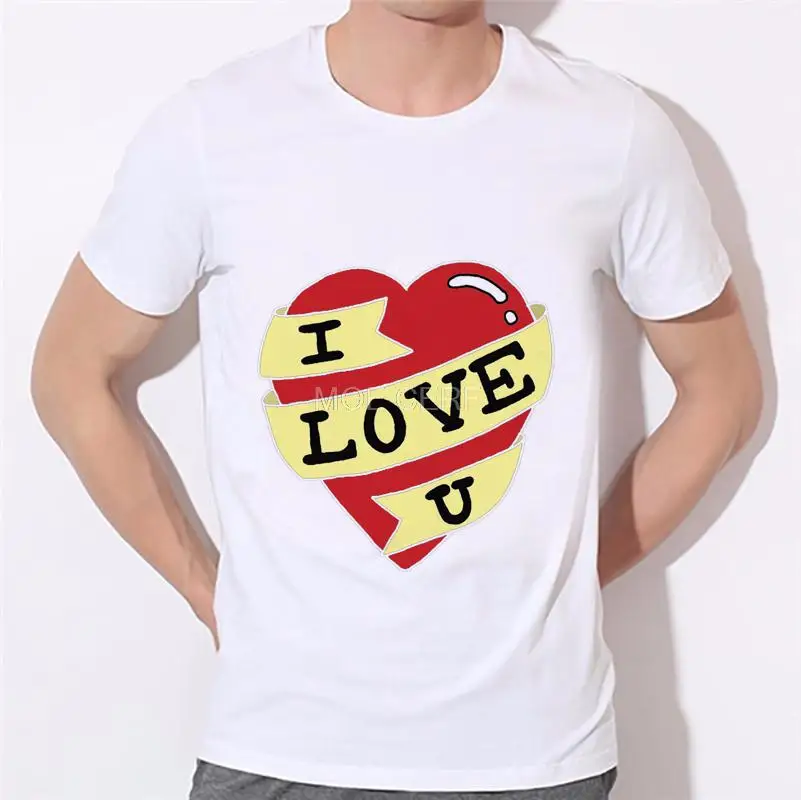 Я люблю тебя печатными буквами мужские мужская футболка с надписью love Футболка