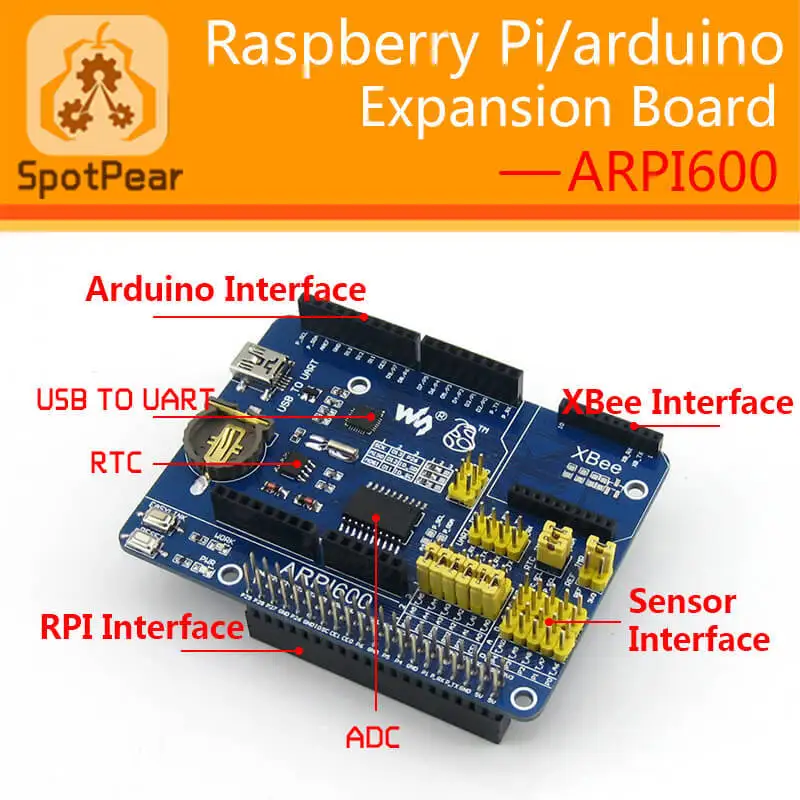 Raspberry Pi 3 model B/для модуля расширения Arduino ADC/RTC/XBee (не включает Pi)|raspberry pi|pi 3raspberry pi b |
