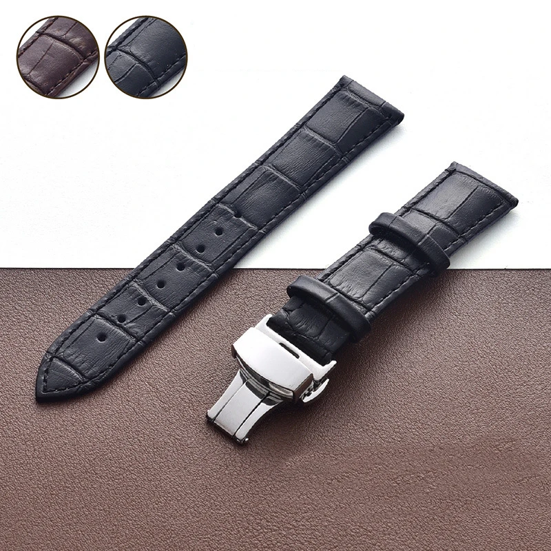 

20 22mm Genuine leather strap for Huami Amazfit bip Pace Stratos 2 2s watch bracelet band For Garmin Vivoactive 3 645 belt black