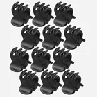 Мини-заколка для волос, черная, пластиковая, с 6 зажимами, 12 шт.