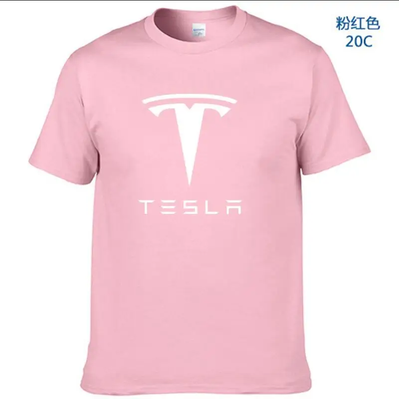 Новые мужские футболки Tesla с коротким рукавом и круглым вырезом хлопковые