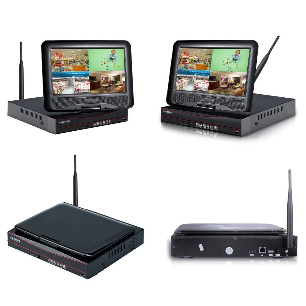 Plug &amp Play 4CH Беспроводной Камера наблюдения Системы 10 1 &quotЖК-дисплей NVR Kit ТБ HDD P2P 1080P
