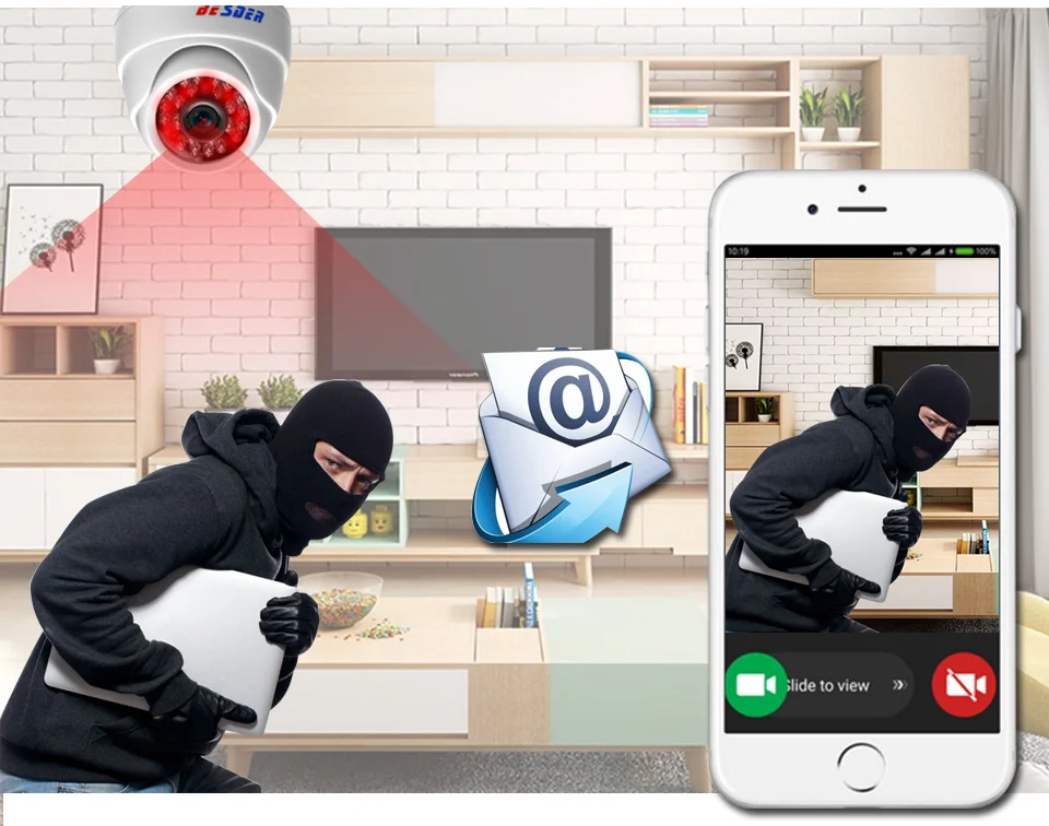 Besder широкоугольная 2,8 мм ip-камера Беспроводная аудио 1080P Крытая купольная камера безопасности Wi-Fi ip-камера со слотом для sd-карты ONVIF RTSP FTP