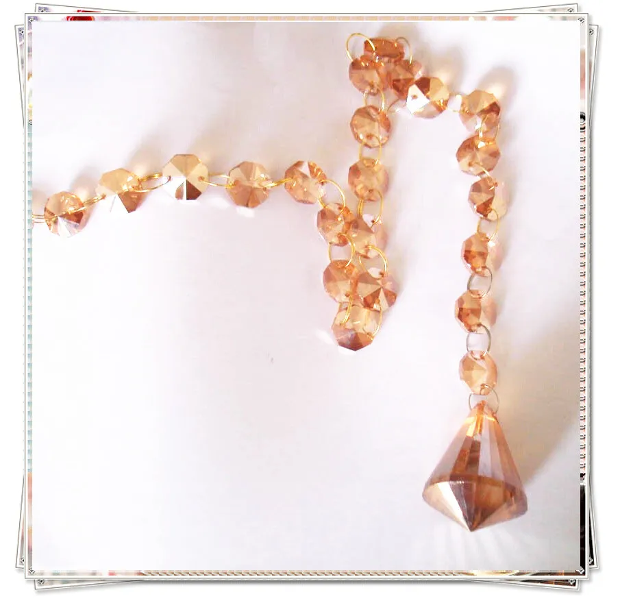 20 цепей/лот Хрустальная Коньячная нить с бусинами из кристаллов подвеской в виде
