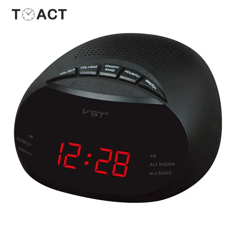 Радио электронные часы настольные светодиодные цифровые будильники с AM FM