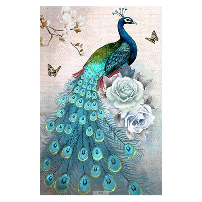 

5D «сделай сам», полностью алмазная живопись, животное, синий павлин, полная вышивка крестиком, алмазная вышивка стразы, мозаика, домашний де...