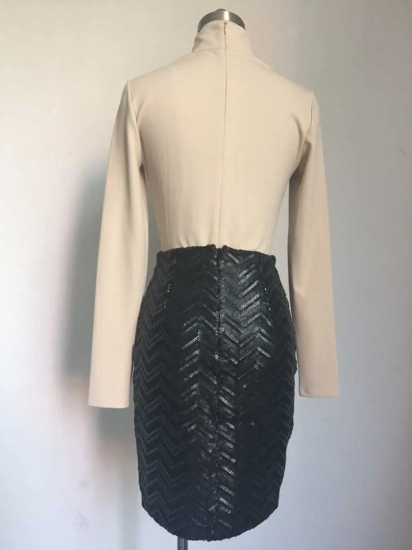 2017 новые модные женские черные юбки-карандаш с блестками | Женская одежда