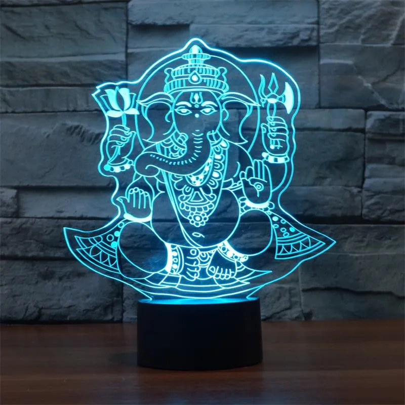 Ganesh светодиодный сенсорный RGB настольная лампа для рождественской атмосферы 3D