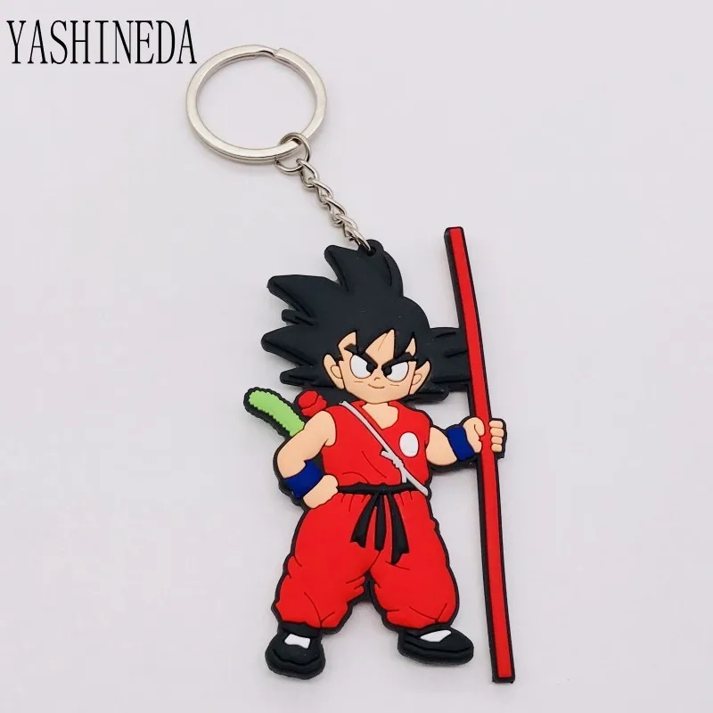 1001-B7 10 шт. мягкий силиконовый брелок с надписью Dragon Ball ПВХ Goku Vegeta аниме Рисунок 3D двухсторонний брелок для ключей детский брелок подарок - Цвет: 1001-B7