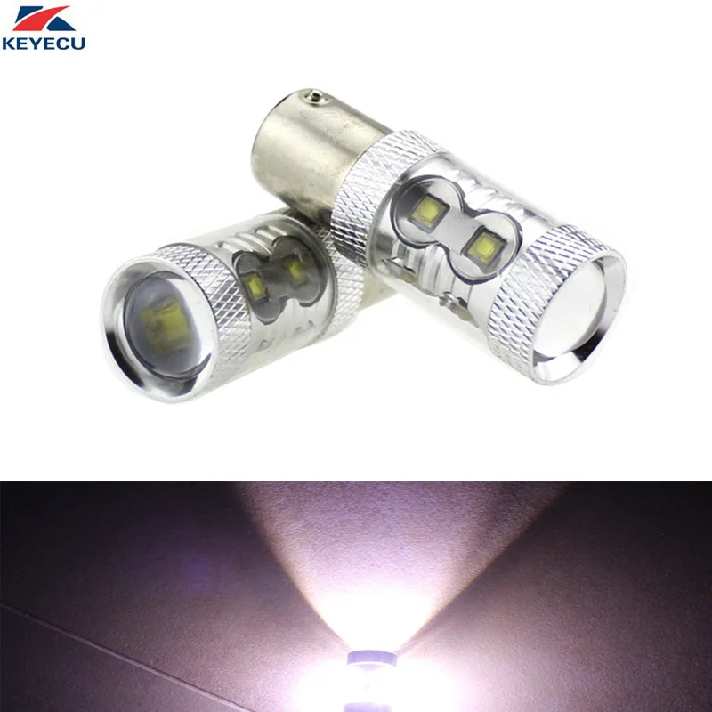 KEYECU 2X 12 в 50 Вт 10SMD 1156 1157 Белый Автомобильный стоп сигнал поворота обратный