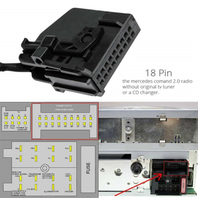 Bluetooth-адаптер AUX кабель для Mercedes Comand 2,0 AP 220 W211 W208 W168 W203