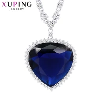 xuping jewelry heart shape pendant necklace with synthetic cubic zirconia for women luxury beautiful gift 43164