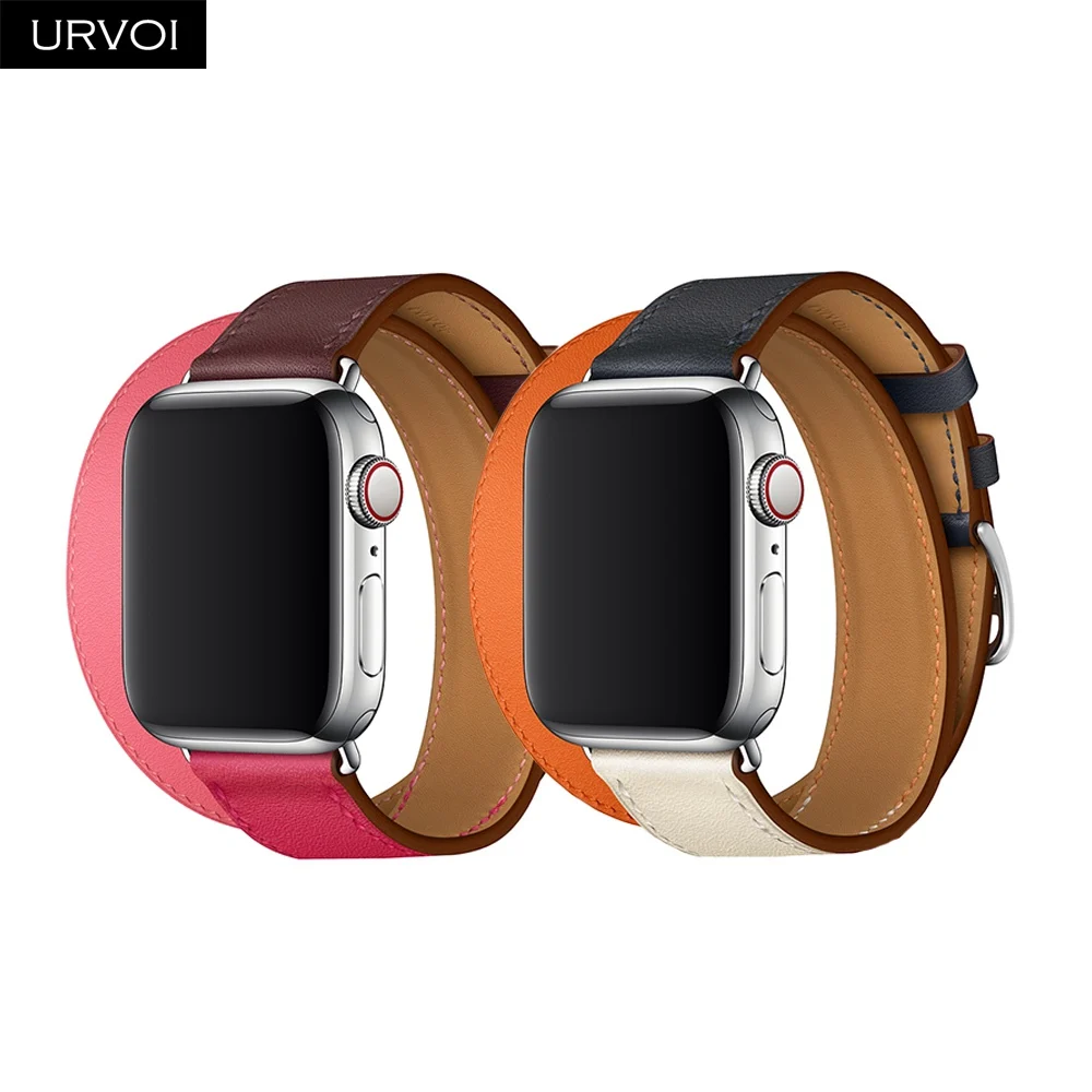 URVOI экстра длинный двойной тур ремешок для Apple Watch серии 4 3 2 1 2018 iwatch swift кожаный