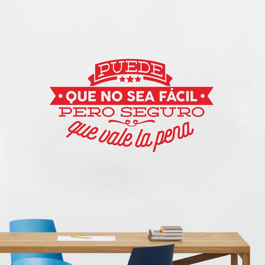 Декоративная Виниловая Наклейка на стену с испанской цитатой вдохновляющая
