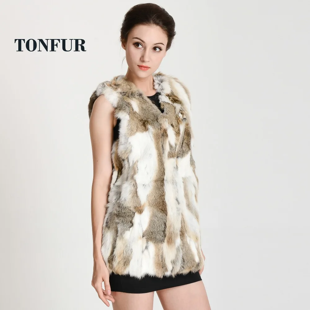 Новое поступление 2019 жилет из натурального кроличьего меха женский роскошный