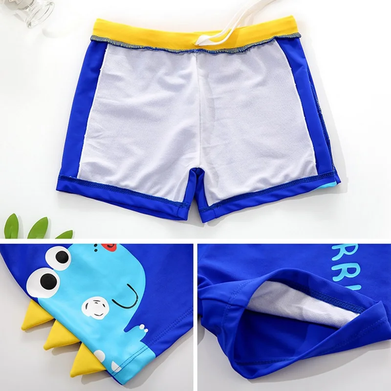 Baby Boy Swimming Trunks Cartoon Dinosaur Bathing Suit Children Swim Shorts Kids Beach Swimwear Pool With Cap |
