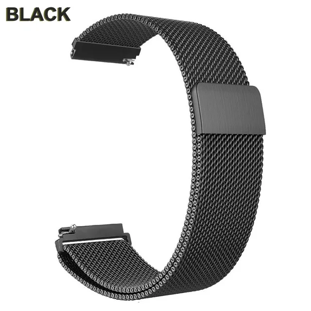 BLACK Новинка 20 мм металлический ремешок для часов магнитный ремешок для Garmin Vivoactive3 аксессуары/Vivomove HR/Forerunner 645 умный браслет на запястье - Цвет: BLACK
