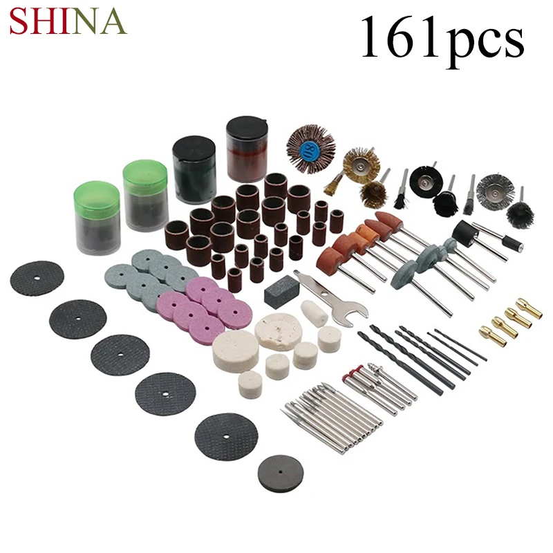SHINA 161 шт. вращающийся инструмент Dremel набор аксессуаров шлифовальный