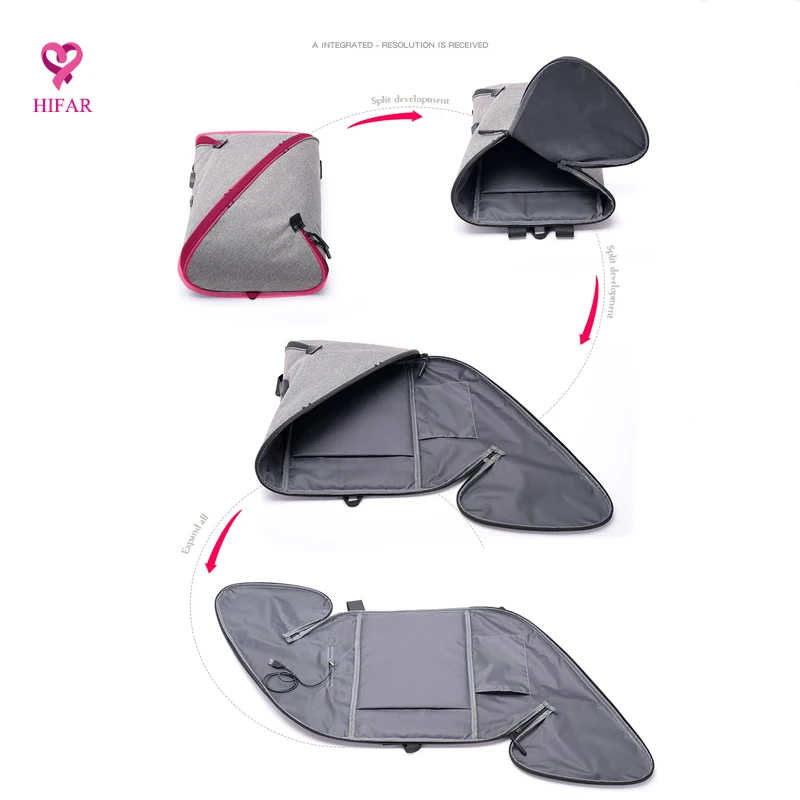 New men's bag USB charging backpack business solid color computer 360 degree one forming split storage anti-theft | Багаж и сумки