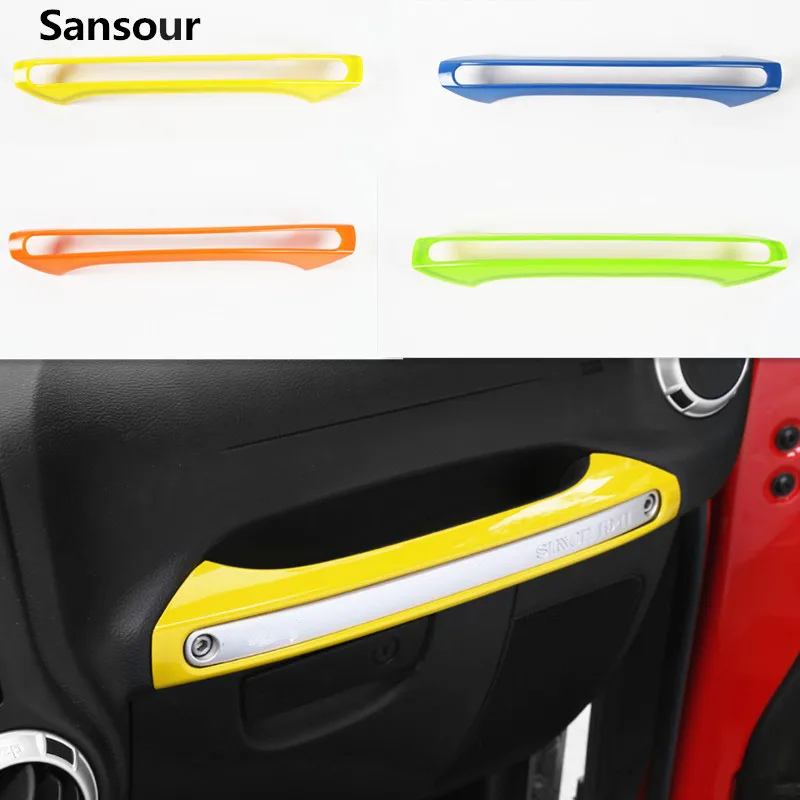 

Sansour ABS Front Copilot Armrest Storage Box Handle Decoration for Jeep Wrangler 2011-2016