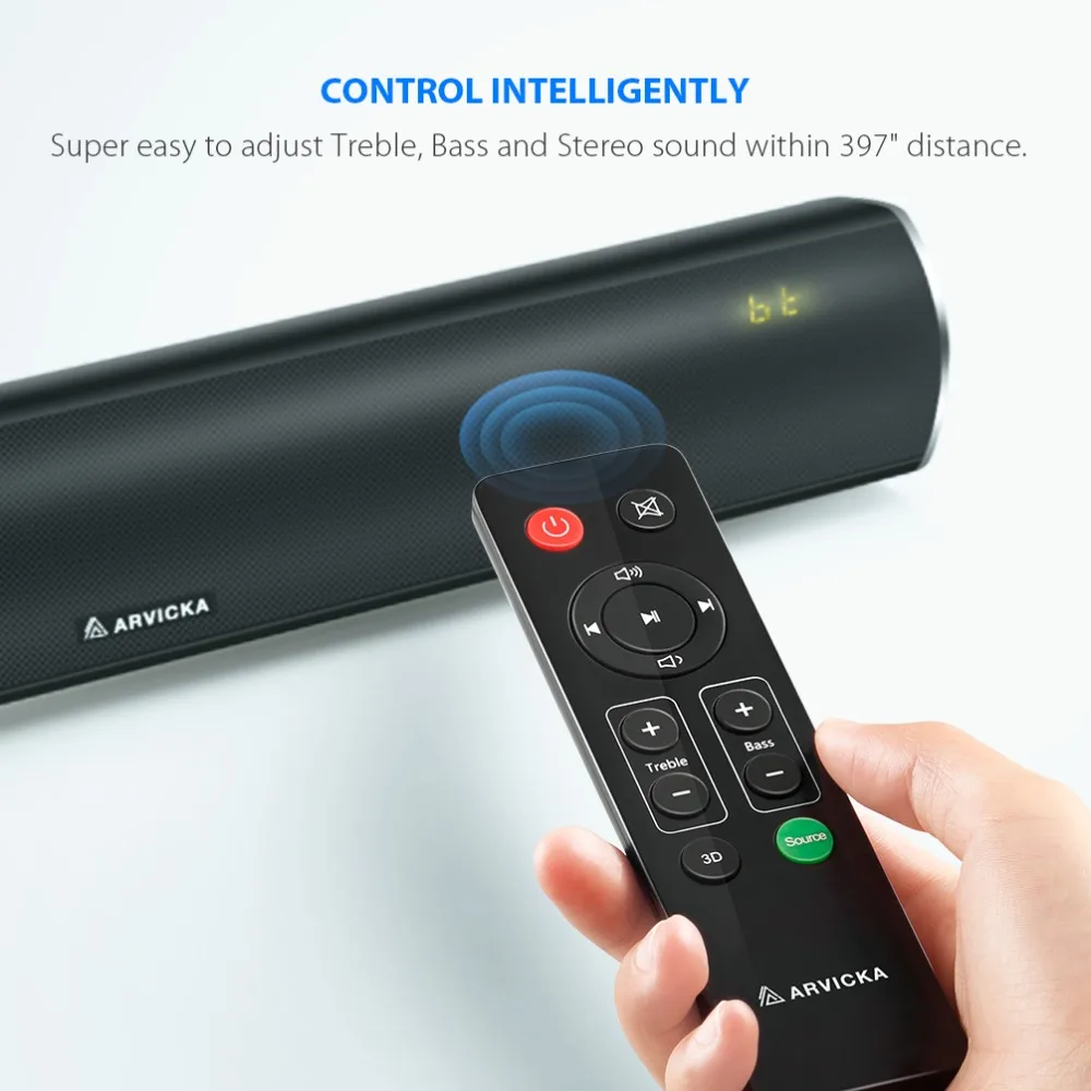 Arvicka дома Театр Саундбар 60 Вт Беспроводной Sound Bar 2.1 оптического канала Bluetooth ТВ с