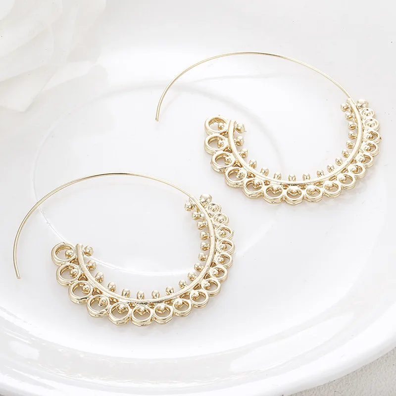 2021 New Rushed Earings Oorbellen Earing Jewelry Personality Circular Spiral Earrings Exaggerated Gear Shape Products Wholesale | Украшения