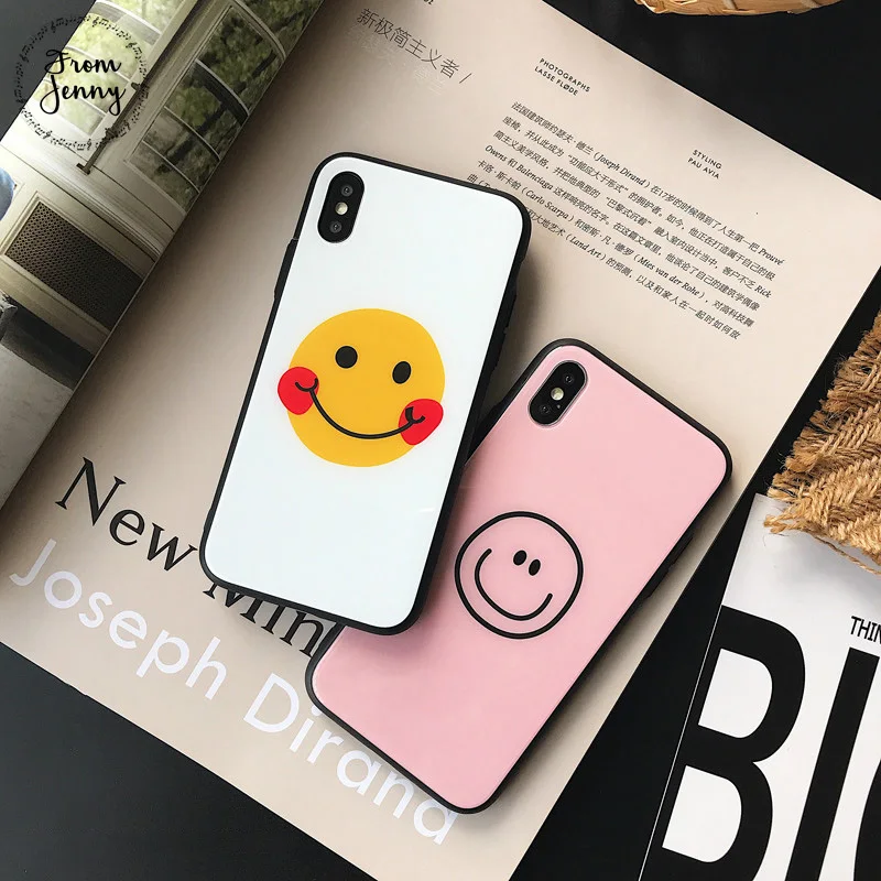 Стеклянный чехол от Jenny White Simle для IPhone 6 6s 6plus 7/7plus милый противоударный жесткий iPhone