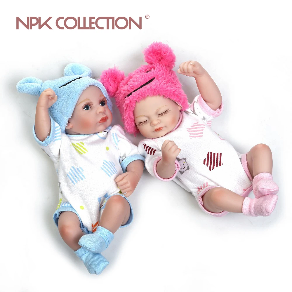 NPK 28 см мини bebe reborn doll лидер продаж игрушки slicone baby dolls mini twin подарок Bonecas Рождество