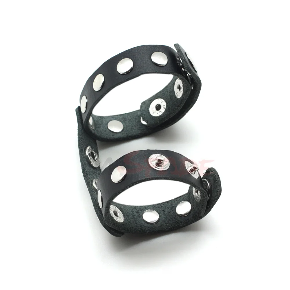 Кожаное кольцо на пенис с застежкой регулируемое кожаное двойное для