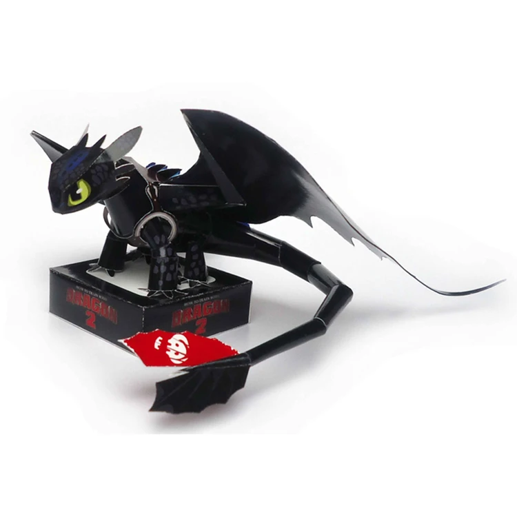 3D puzzles model How to train your dragon toothless night fury 3D paper puzzle DIY kids birthday gift, not finished item