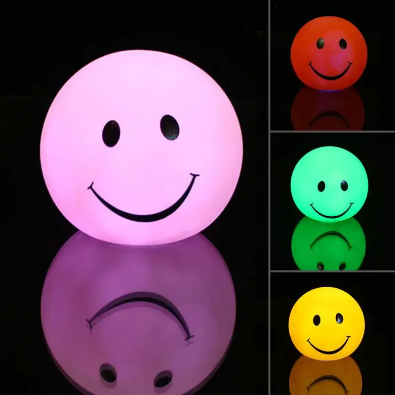 Новинка смайлики лампа 3D версия Emoji Ночная Цвет Сменная Лампа Круглый Улыбка