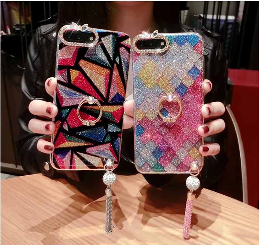 Роскошный красочный мягкий силиконовый Блестящий бриллиантовый чехол с