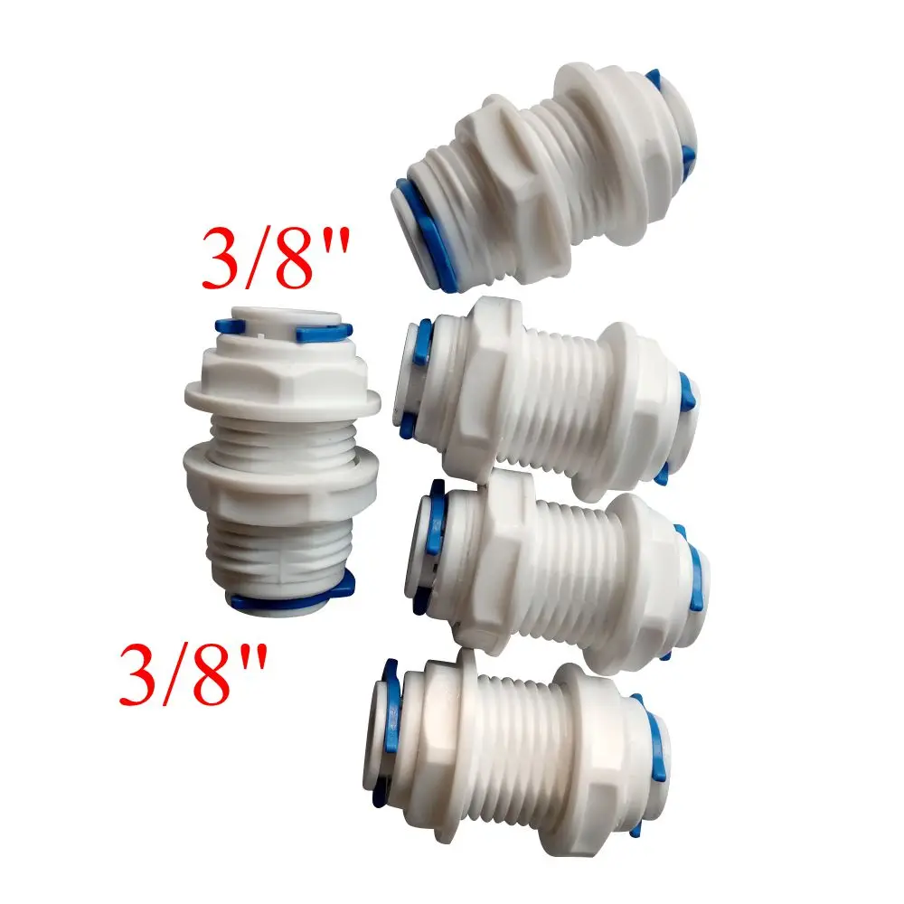 

Pack of 5 3/8" OD Tube RO Water Straight Bulkhead Fittings Quick Connector RO Water System ROBU-3-3