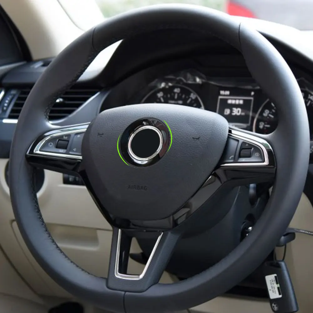 Черные Декоративные наклейки на рулевое колесо для Skoda Octavia Superb 2014 2015 2016 Yeti