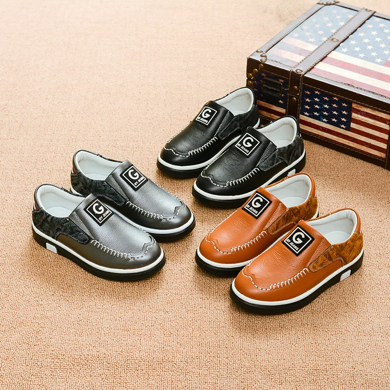Туфли из натуральной кожи для мальчиков 3 цвета размеры 26 37|genuine leather shoes boys|leather
