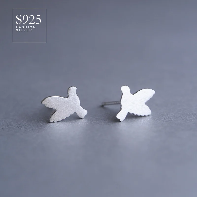 S925 SV серьги Dove Стерлинговое Серебро покой женский простой провод Рисование Завод