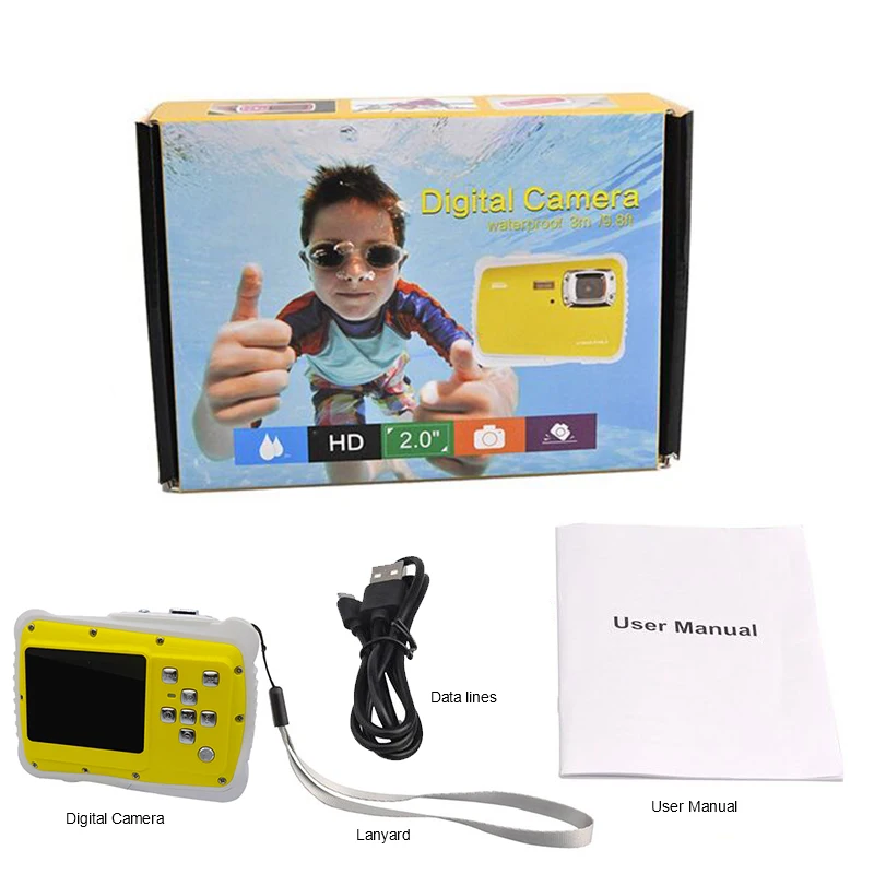 HD Mini 12M 32G LCD мультфильм камера Дети День рождения подарки подводный фото