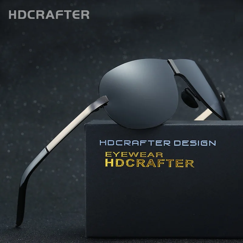 Мужские солнцезащитные очки большого размера AOWEAR поляризационные зеркальные