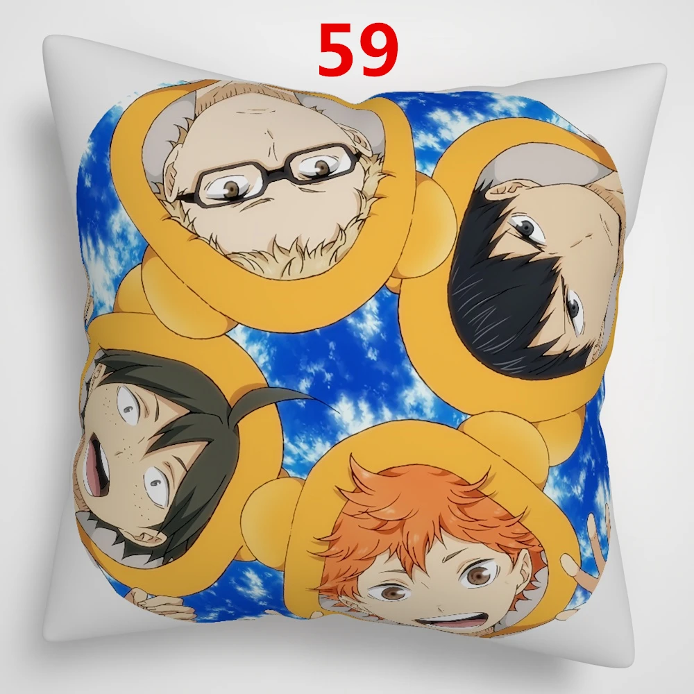59 Suef Аниме Манга Haikyuu! Haikyuu аниме Двусторонняя диванная подушка крышка 16x16 дюймов 40x40 см - Цвет: 59