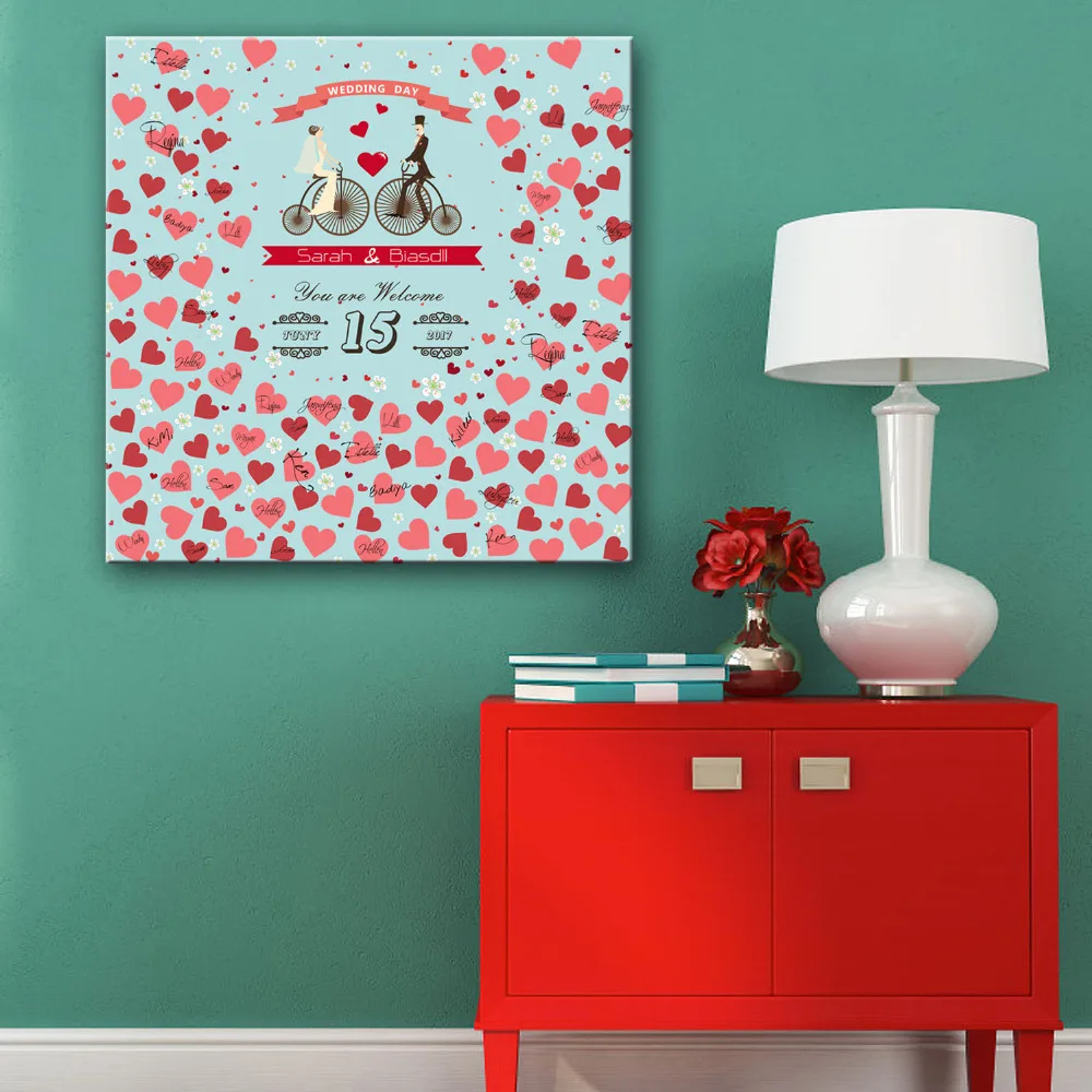 Гость Подпись для свадебного мероприятия Текстильная подписания доска холст