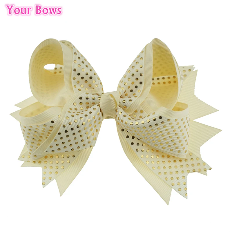 Банты твои 1 шт. 8 дюймов искусственная лента банты для волос золотые точки