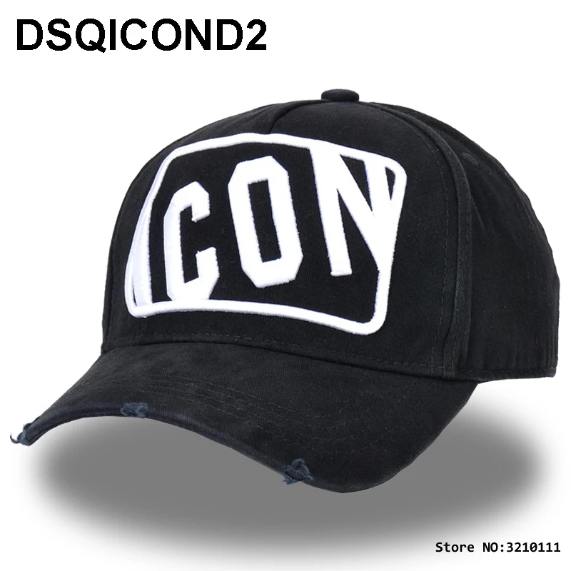 DSQICOND2 брендовые головные уборы DSQ однотонные с буквенным рисунком бейсболка для