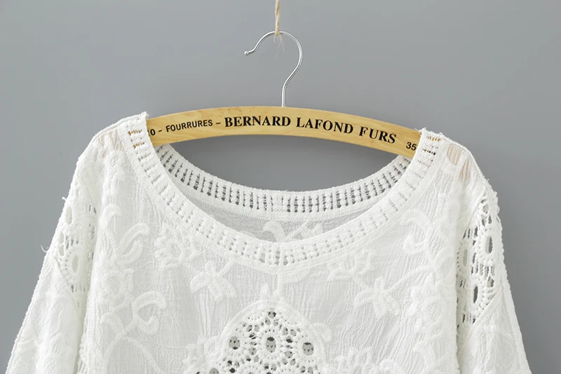 2018 модная блуза рубашка новое летнее кружевное платье с О образным вырезом