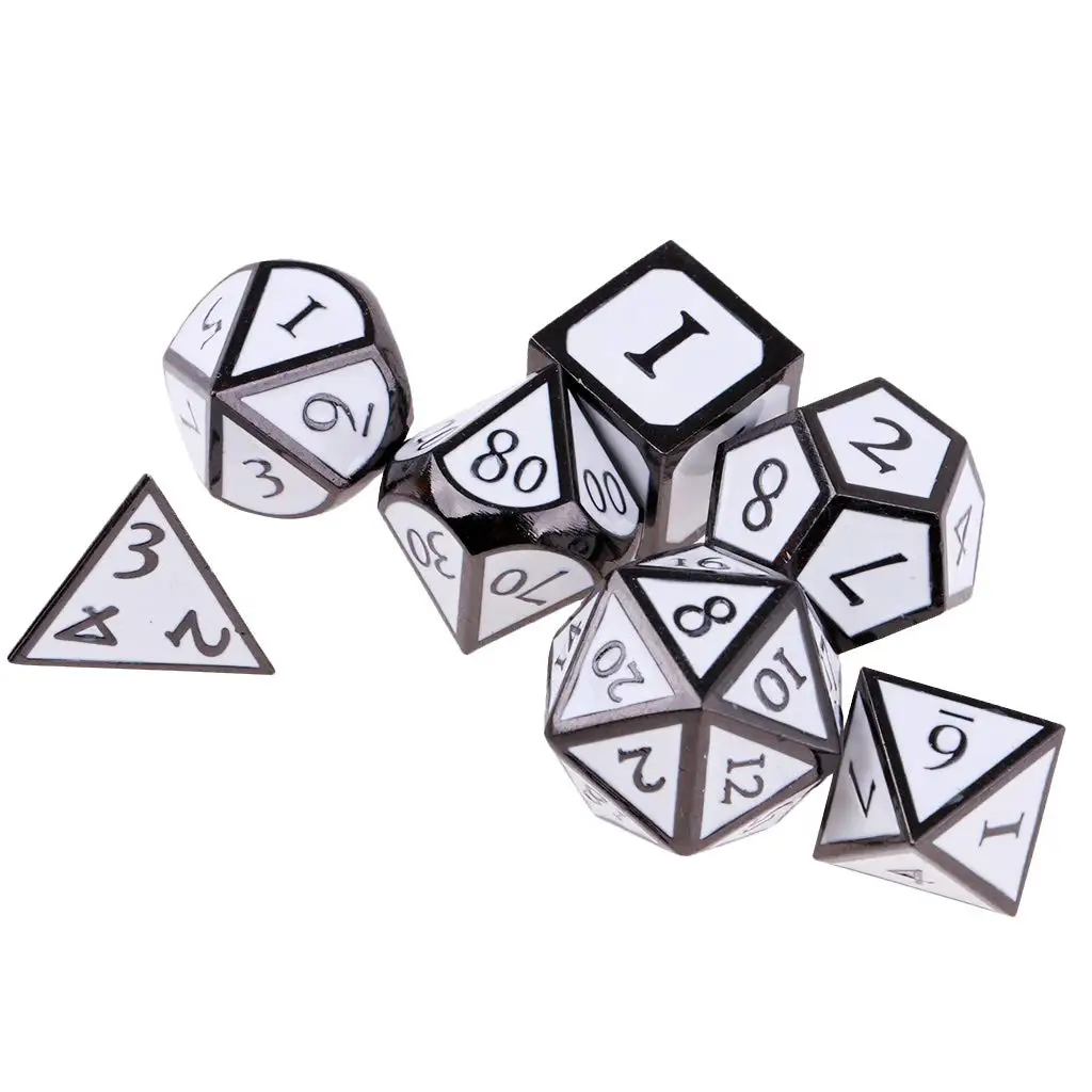7 шт многогранные кости 16 мм сплав D D20 D12 D10 D8 D6 D4 кубики для подземелий и драконов DND