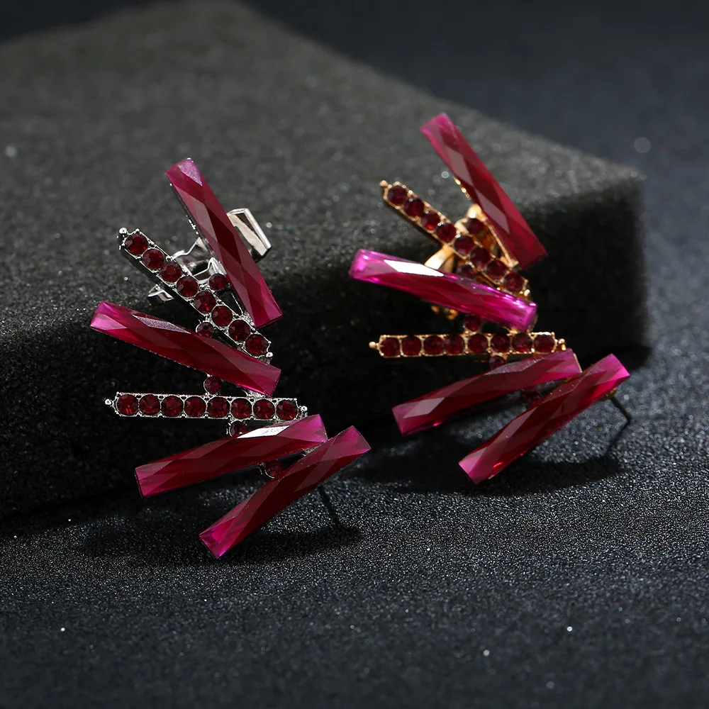 Модные Роскошные серьги-каффы ZLDYOU с золотым/серебряным покрытием кристаллами