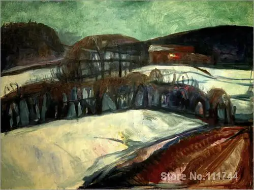 

online art gallery Das rote Haus im Schnee Edvard Munch paintings Hand painted High quality