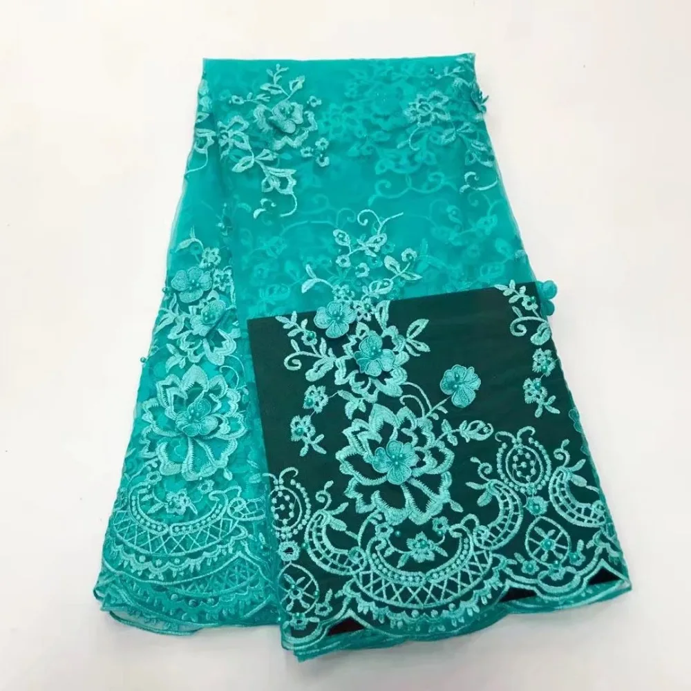 В нигерийском стиле шифон кружевной ткани 2018 элегантный белый Африканский