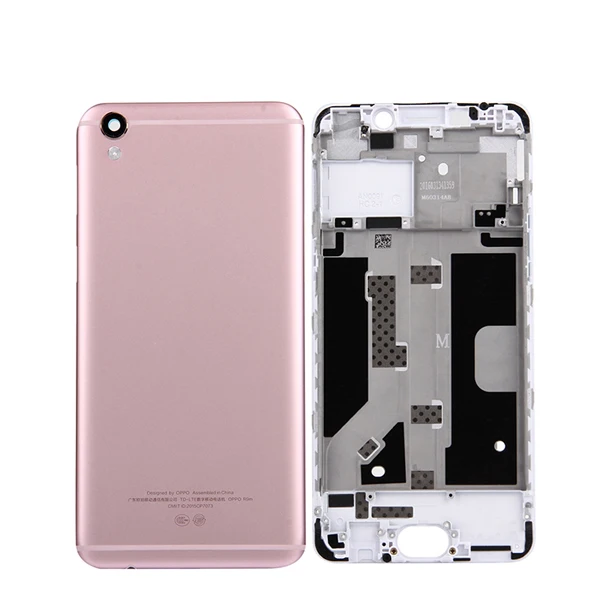 Батарея задняя крышка+ передний Корпус ЖК-дисплей рамка для OPPO R9/F1 плюс - Цвет: Розовое золото
