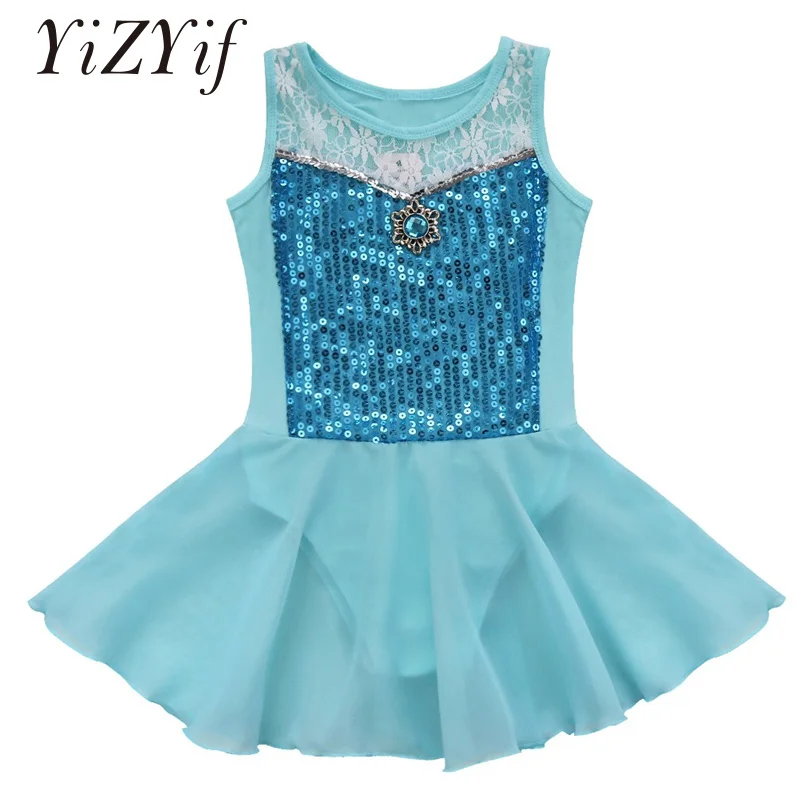 YiZYiF Girls Ballet Dress Sequin Dancing Tutu Dance Ballerina Kids Chiffon Leotard Clothes Girl | Тематическая одежда и